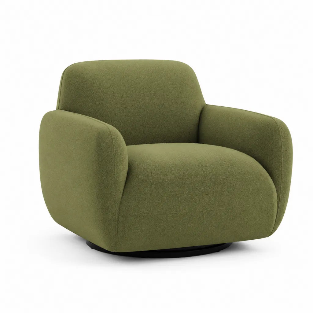 Drehsessel mit Armlehnen aus Polyester in Olivgrün 92 x 88 x 80 cm
