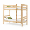 Etagenbett Kinderbett aus massiver Kiefer Natur 90 x 200 cm mit Leiter