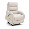 Elektrischer Relaxsessel mit Liegefunktion Polyester Creme 85 x 92 x 105 cm