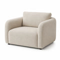Sessel Bouclé aus 100 % Polyester mit abgerundeter Form in Creme 94 x 85 x 78 cm