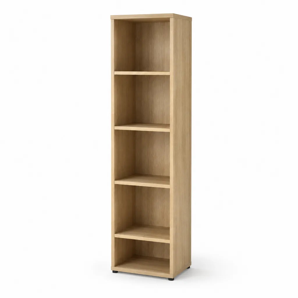 Bücherregal Standregal mit 5 offenen Fächern aus Spanplatte in Eiche-Optik 40 x 30 x 190 cm