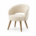 Sessel mit Armlehnen Bouclé-Polyester Rundform Creme 58 x 60 x 78 cm