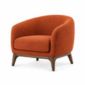Polstersessel aus Polyester-Bouclé mit Armlehnen rund rostorange 78 x 76 x 75 cm